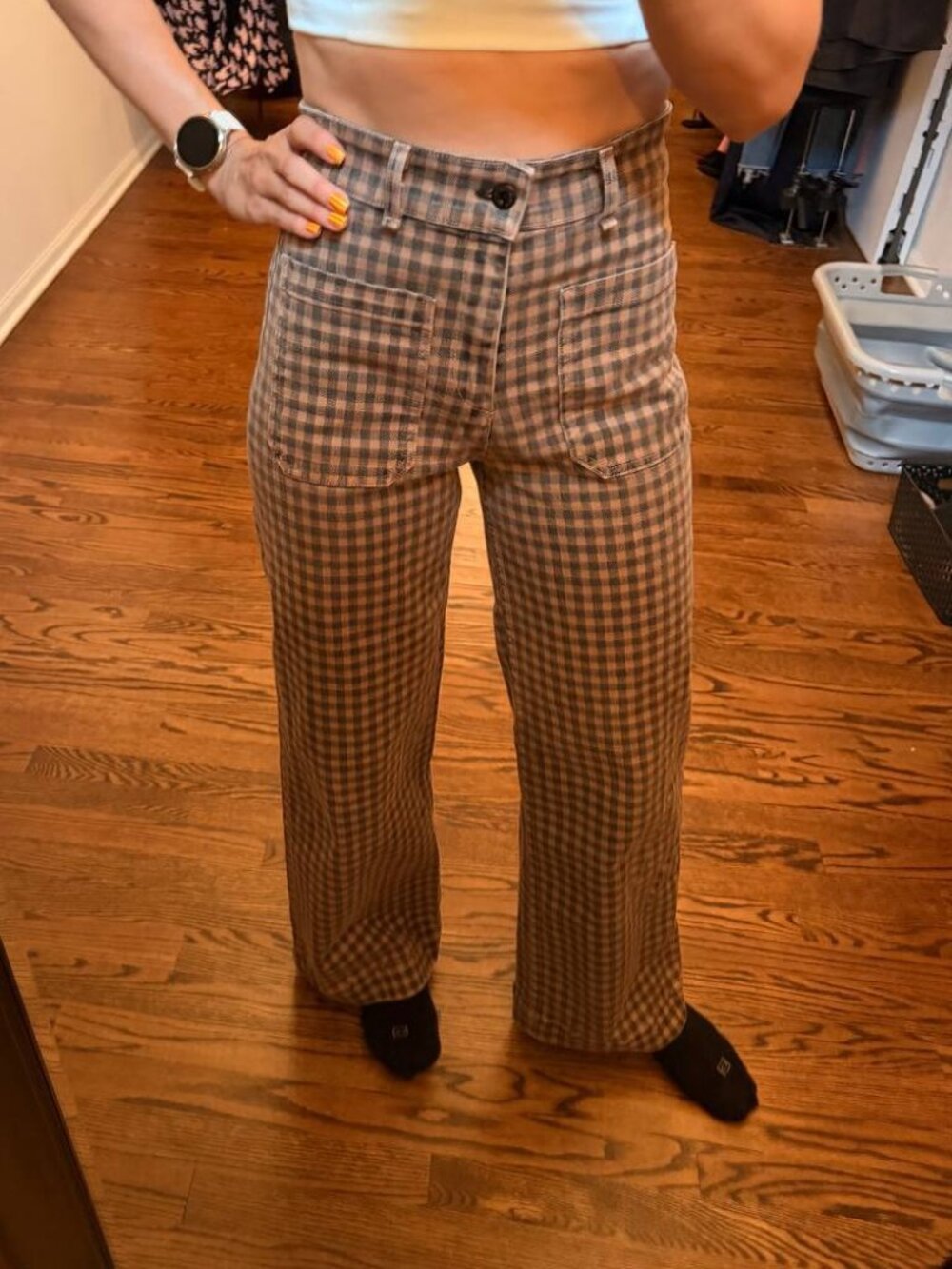 ASKK NY High-Waisted Checkered Pants
